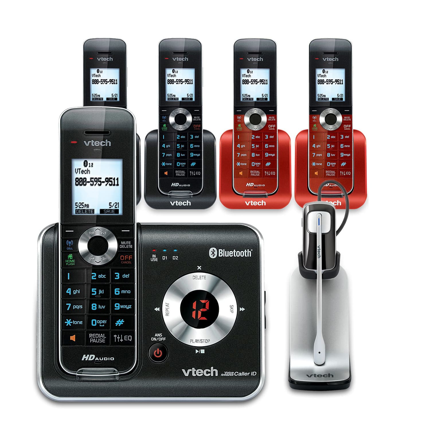 5 Handset Connect to Cell™ Answering System with Caller ID/Call Waiting - view 1